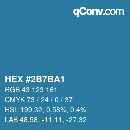 カラーコード: HEX #2B7BA1 | qconv.com