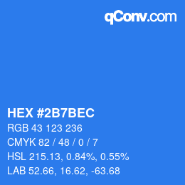 Color code: HEX #2B7BEC | qconv.com