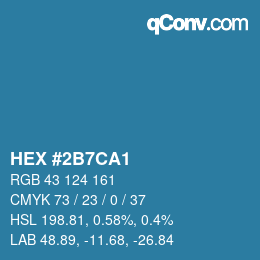 Color code: HEX #2B7CA1 | qconv.com