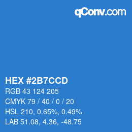 Color code: HEX #2B7CCD | qconv.com
