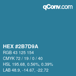 Color code: HEX #2B7D9A | qconv.com