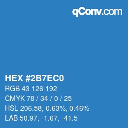 颜色代码: HEX #2B7EC0 | qconv.com