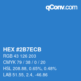カラーコード: HEX #2B7ECB | qconv.com