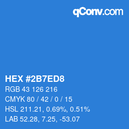 Color code: HEX #2B7ED8 | qconv.com