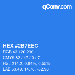 Color code: HEX #2B7EEC | qconv.com