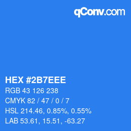 カラーコード: HEX #2B7EEE | qconv.com