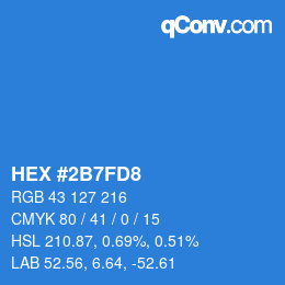 Color code: HEX #2B7FD8 | qconv.com