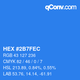 Código de color: HEX #2B7FEC | qconv.com