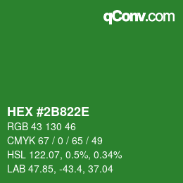 Color code: HEX #2B822E | qconv.com