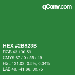 Color code: HEX #2B823B | qconv.com
