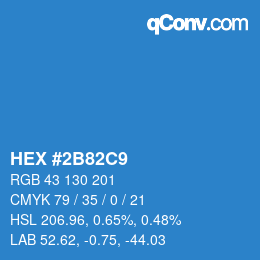 Color code: HEX #2B82C9 | qconv.com