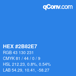 Farbcode: HEX #2B82E7 | qconv.com