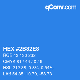 Color code: HEX #2B82E8 | qconv.com