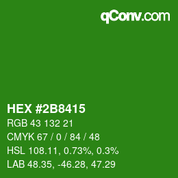 Color code: HEX #2B8415 | qconv.com