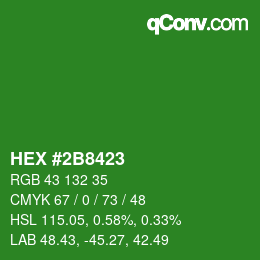 カラーコード: HEX #2B8423 | qconv.com