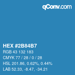 Color code: HEX #2B84B7 | qconv.com