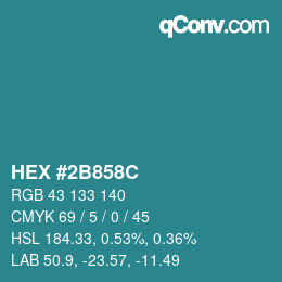 Color code: HEX #2B858C | qconv.com