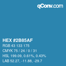 Color code: HEX #2B85AF | qconv.com