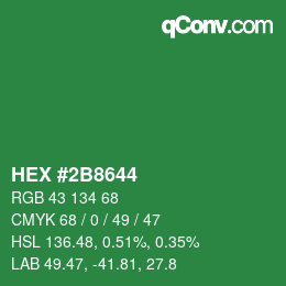 Color code: HEX #2B8644 | qconv.com