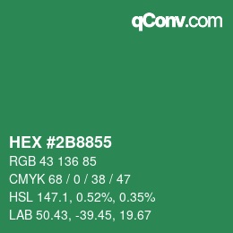 カラーコード: HEX #2B8855 | qconv.com