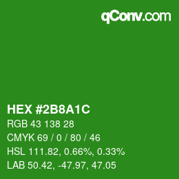 Color code: HEX #2B8A1C | qconv.com
