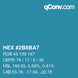 Color code: HEX #2B8BA7 | qconv.com