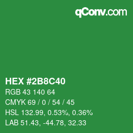 Color code: HEX #2B8C40 | qconv.com