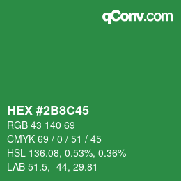 Color code: HEX #2B8C45 | qconv.com