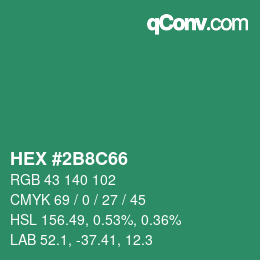 Color code: HEX #2B8C66 | qconv.com