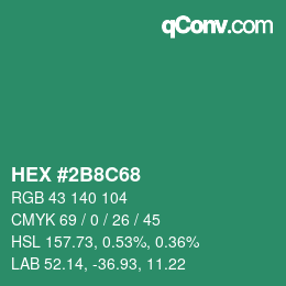 Color code: HEX #2B8C68 | qconv.com