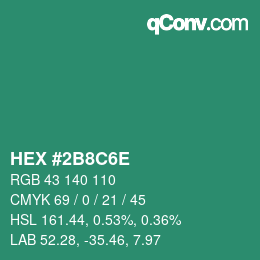Color code: HEX #2B8C6E | qconv.com