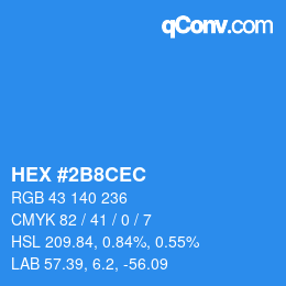 Color code: HEX #2B8CEC | qconv.com