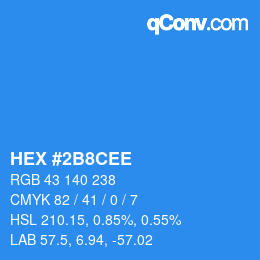Color code: HEX #2B8CEE | qconv.com