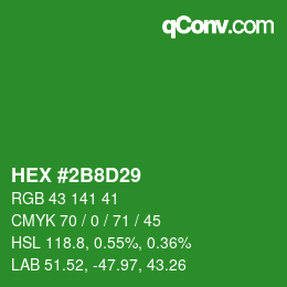 Color code: HEX #2B8D29 | qconv.com