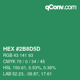 颜色代码: HEX #2B8D5D | qconv.com