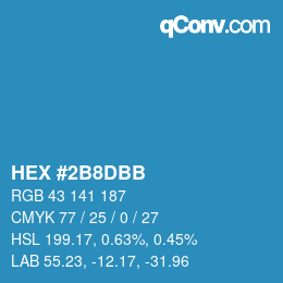 カラーコード: HEX #2B8DBB | qconv.com