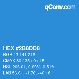 Color code: HEX #2B8DD8 | qconv.com