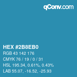カラーコード: HEX #2B8EB0 | qconv.com