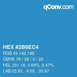 Color code: HEX #2B8EC4 | qconv.com