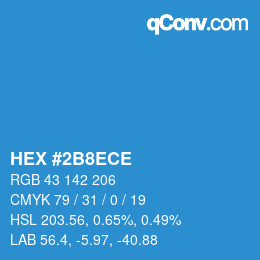 Color code: HEX #2B8ECE | qconv.com