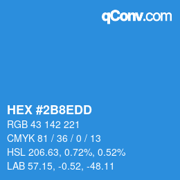 Color code: HEX #2B8EDD | qconv.com