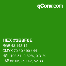 Color code: HEX #2B8F0E | qconv.com