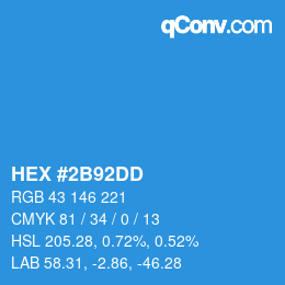 Color code: HEX #2B92DD | qconv.com