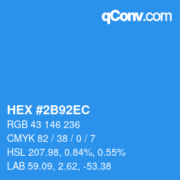 Color code: HEX #2B92EC | qconv.com