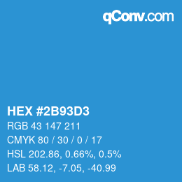 Color code: HEX #2B93D3 | qconv.com