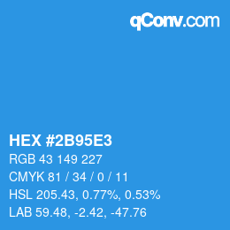 Color code: HEX #2B95E3 | qconv.com