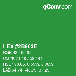 Color code: HEX #2B963E | qconv.com