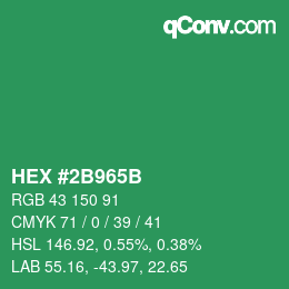 Color code: HEX #2B965B | qconv.com
