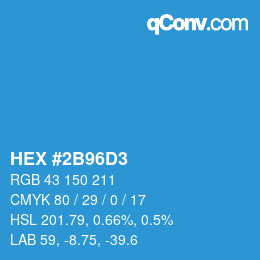 Color code: HEX #2B96D3 | qconv.com