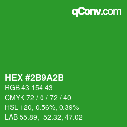 Color code: HEX #2B9A2B | qconv.com